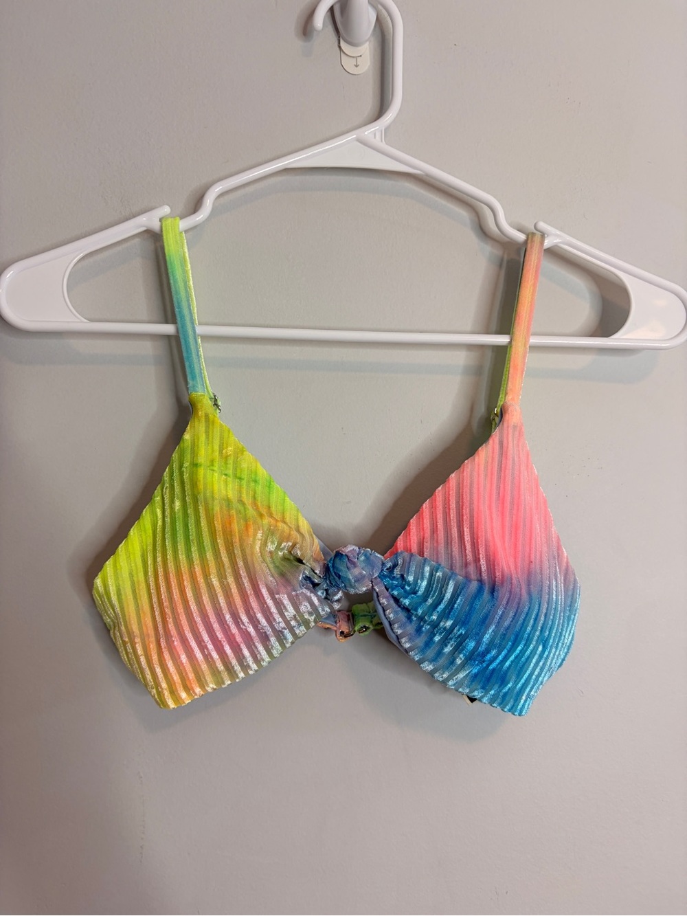 Dippin Daisys Tie-Dye Ribbed Bikini Top in Multicolor Small